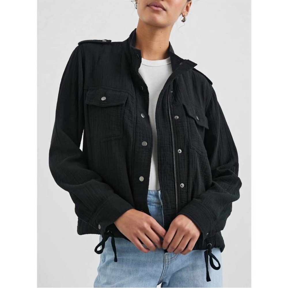 Rails Black Utility Jacket with Drawstring Hem